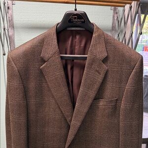 Hickey Freeman Brown Men's Blazer 48L